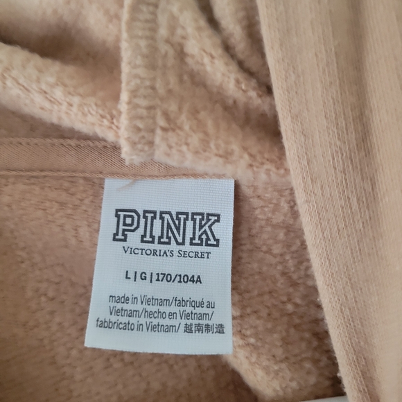 Pink Tan Logo Cropped Sweatshirt Hoodie - Picture 5 of 5